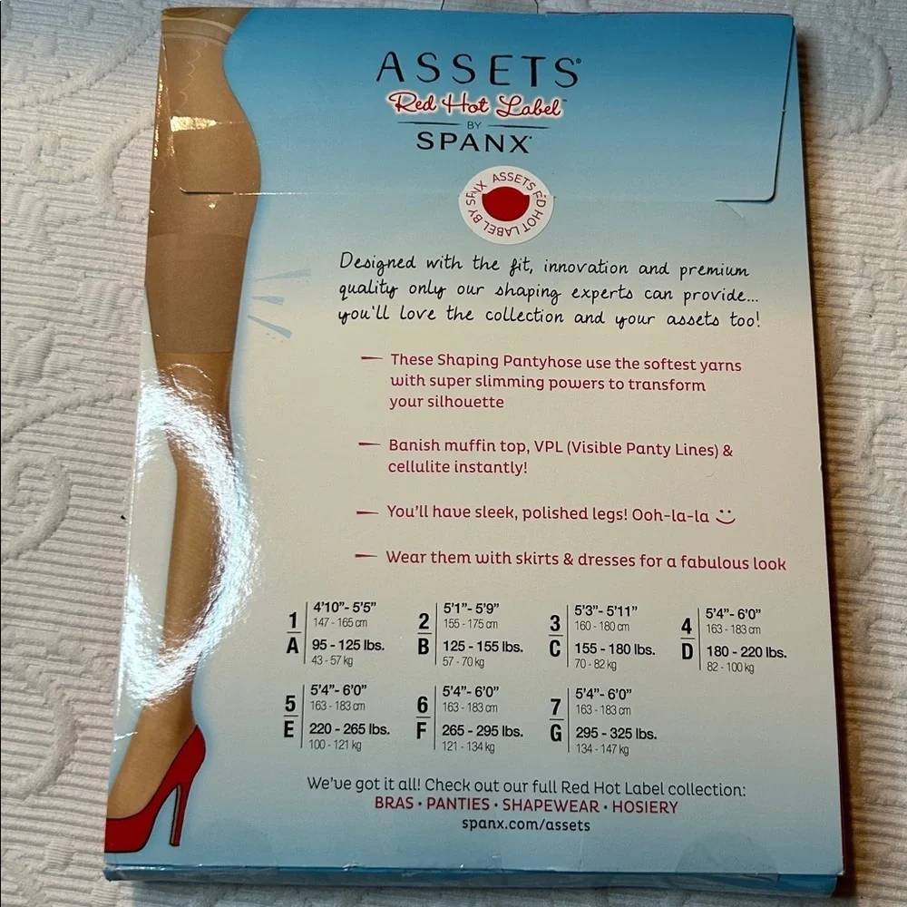 SPANX Assets Red Hot Label High-Waist Sheers Shaping Pantyhose. NEW  7G black